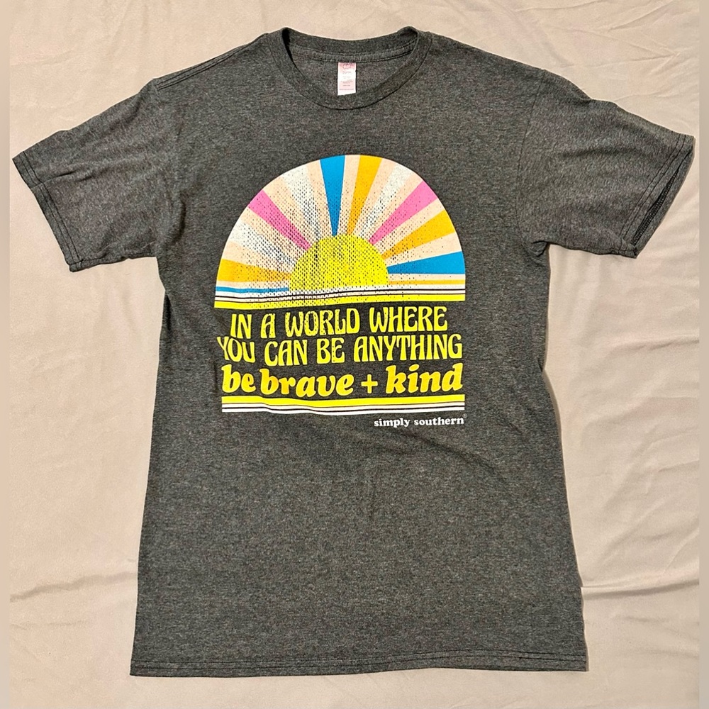 Simply Southern “In World Where You Can Be Anything Be Brave & Kind” T-Shirt Sm